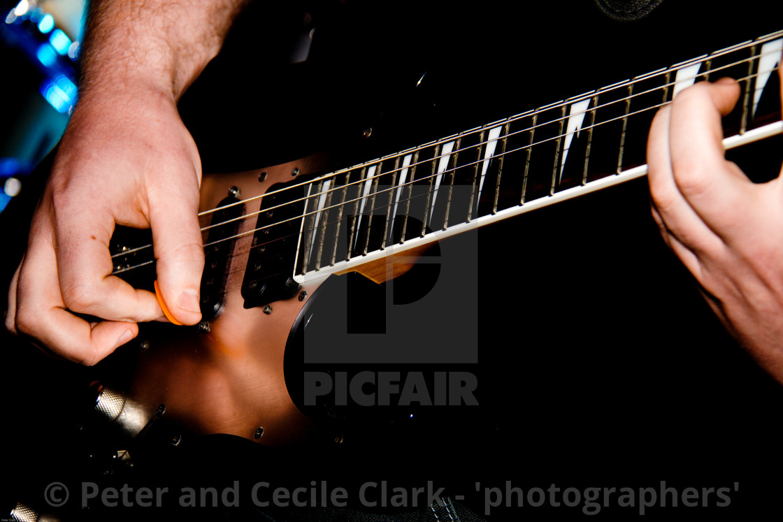 "Playing Electric Guitar." stock image