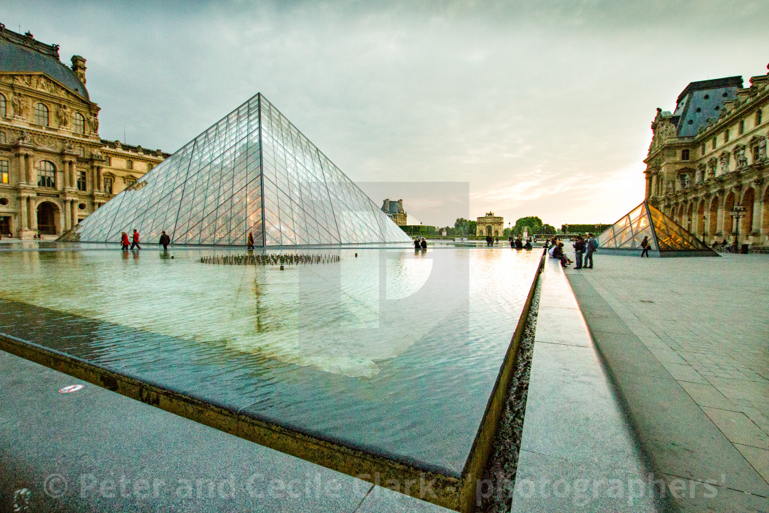 "The Louvre Pyramid, Paris" stock image