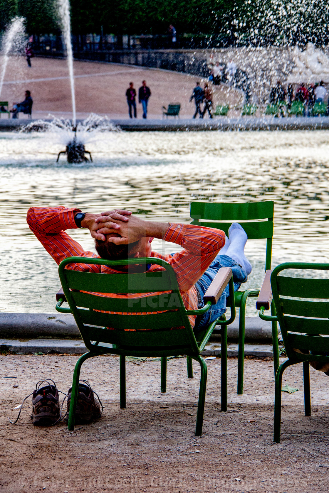 "Relaxing, Resting Feet in Paris" stock image