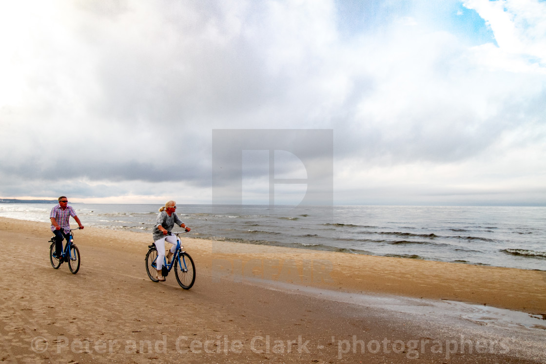 "Swinoujscie Beach, Poland, a Leisure and Sporting Attraction for Visiting Holidaymakers" stock image