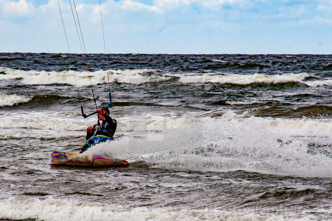 "Swinoujscie Beach, Poland, a Leisure and Sporting Attraction for Visiting Holidaymakers" stock image