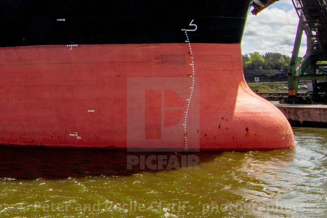 "Swinoujscie, Photographs of a Polish Seaport. Ships Bulbous Bow." stock image