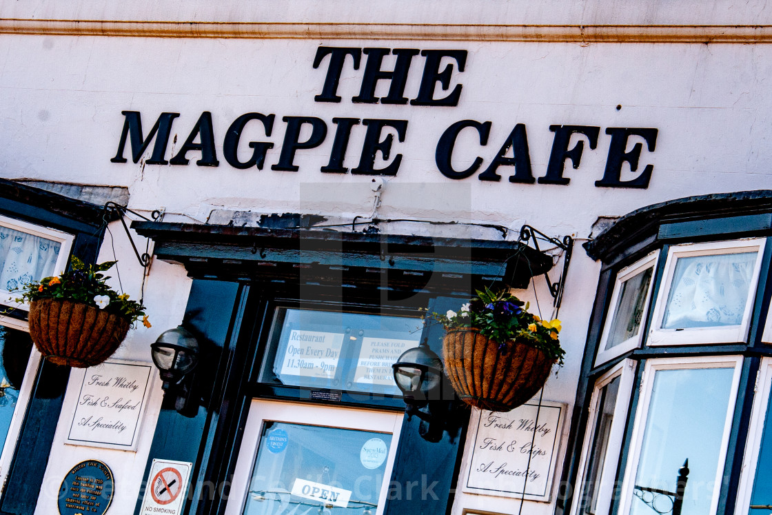 "Whitby,UK,Yorkshire,East coast, The Magpie Cafe." stock image