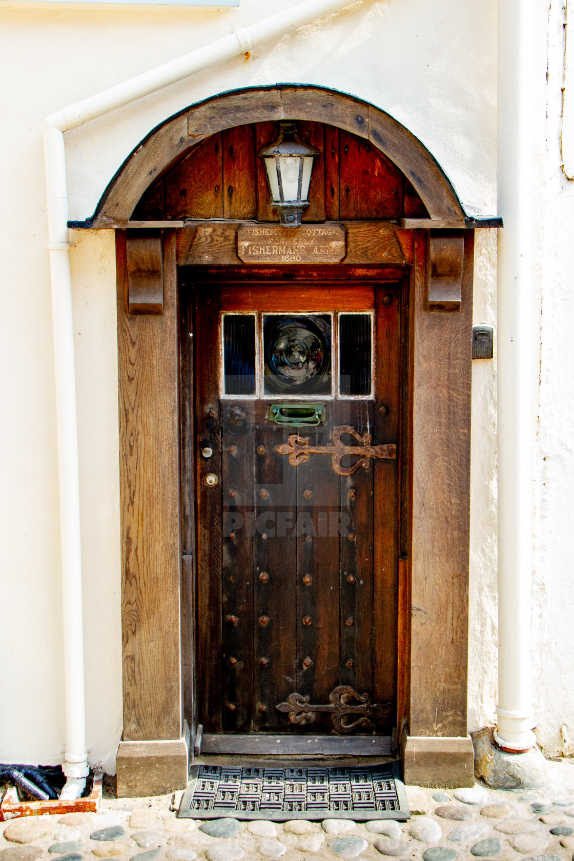 "Fishermans Cottage, Robin Hoods Bay, Yorkshire East Coast. Formery Fishermans Arms 1680 an old Tavern. Grade 2 Listed" stock image