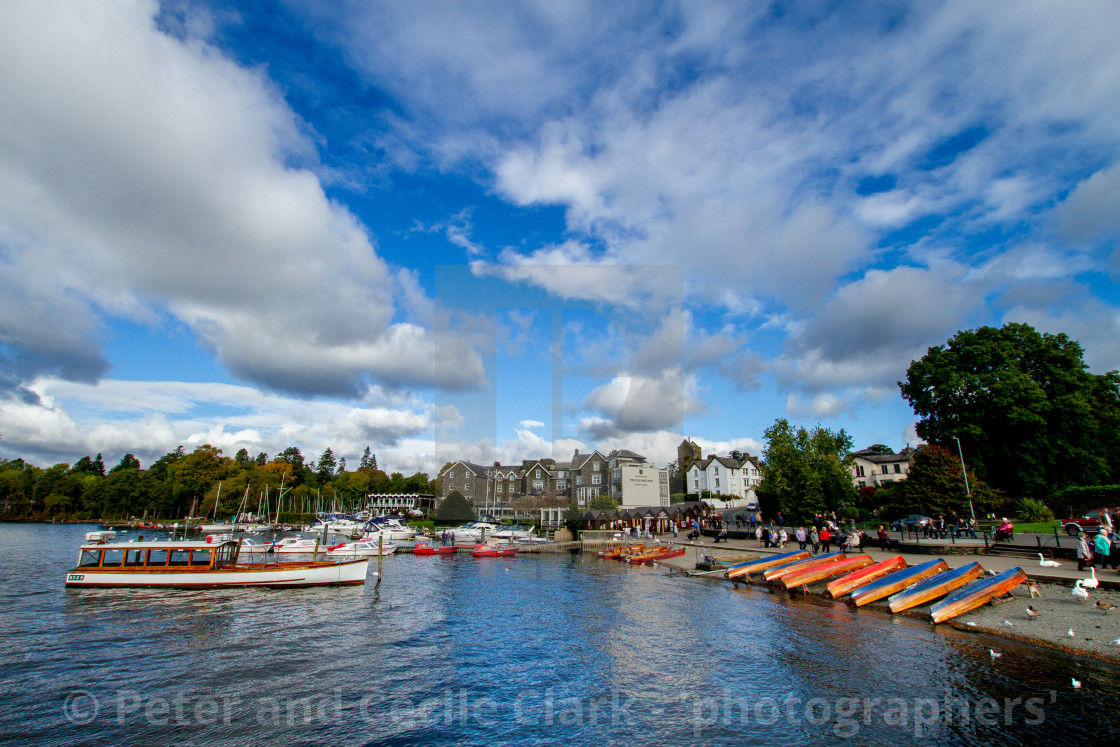 "Windermere Boat Cruiser 8309 and Rowing Boats." stock image