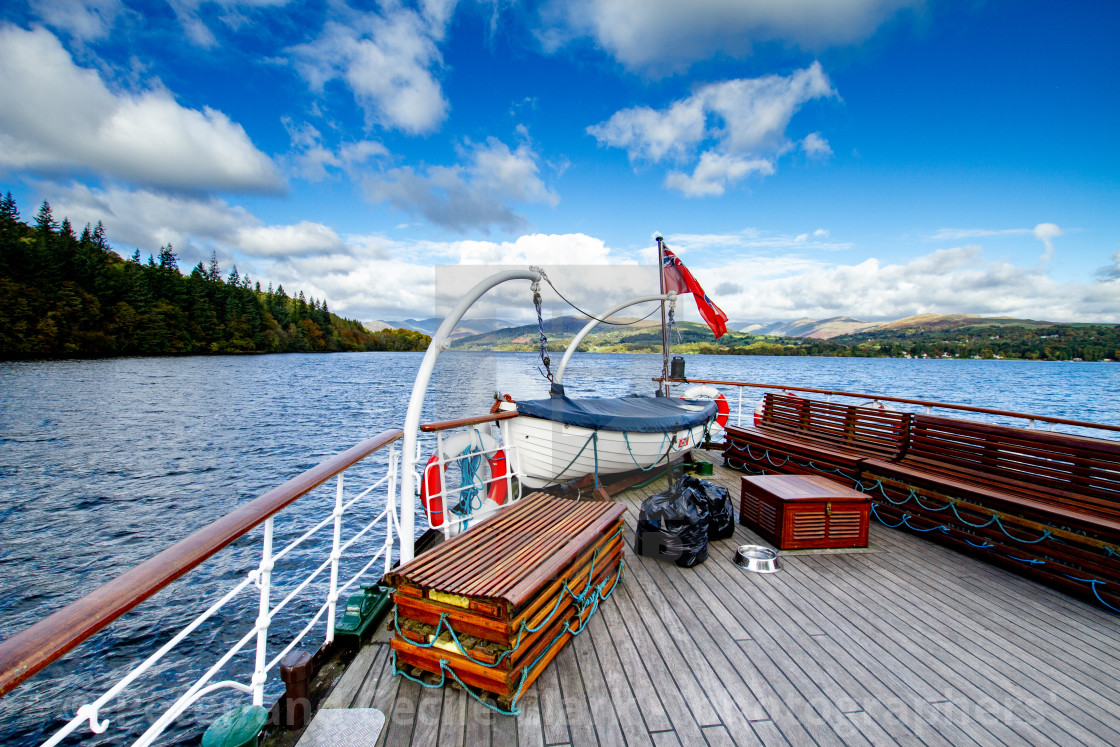 "MS Teal,, Stern Deck, Life Boat." stock image