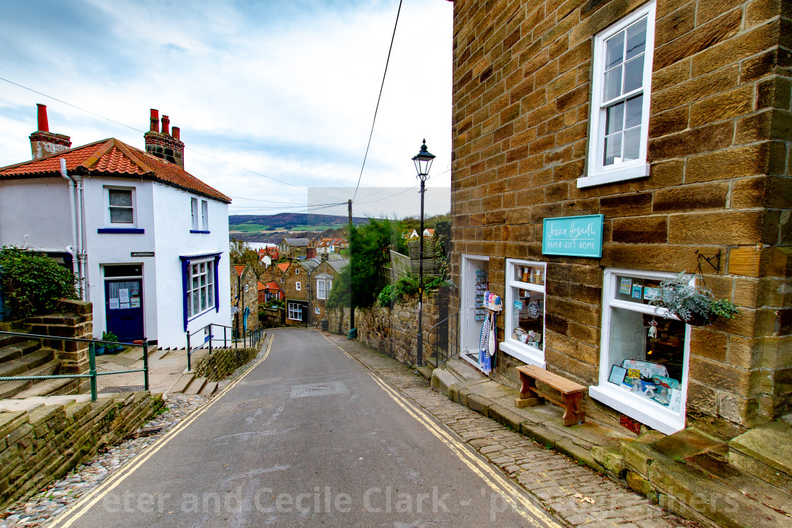 "Bay Bank, Robin Hoods Bay, Yorkshire, England." stock image