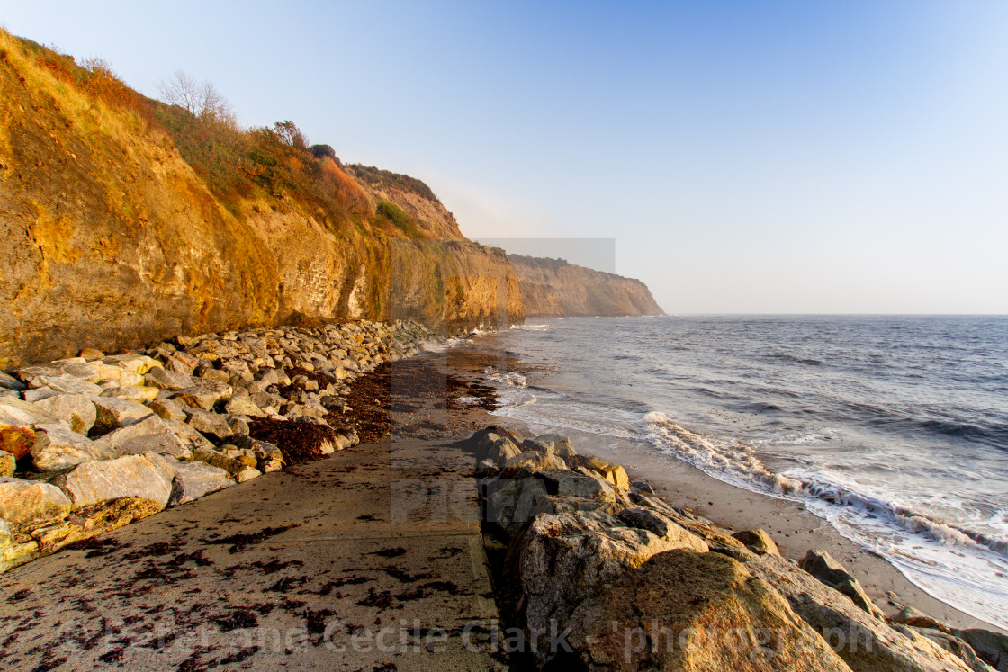 "Pathway, Ramp for Boats to the Beach. Robin Hoods Bay, Yorkshire East Coast, England." stock image