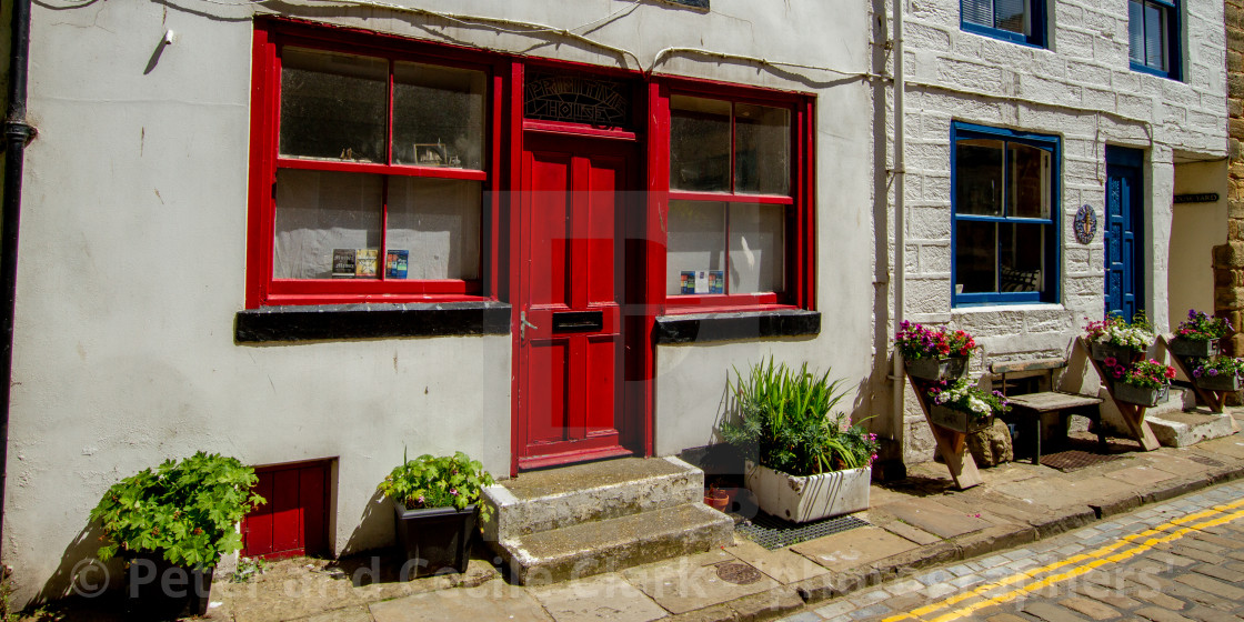 "Primitive House, Staithes, High Street" stock image