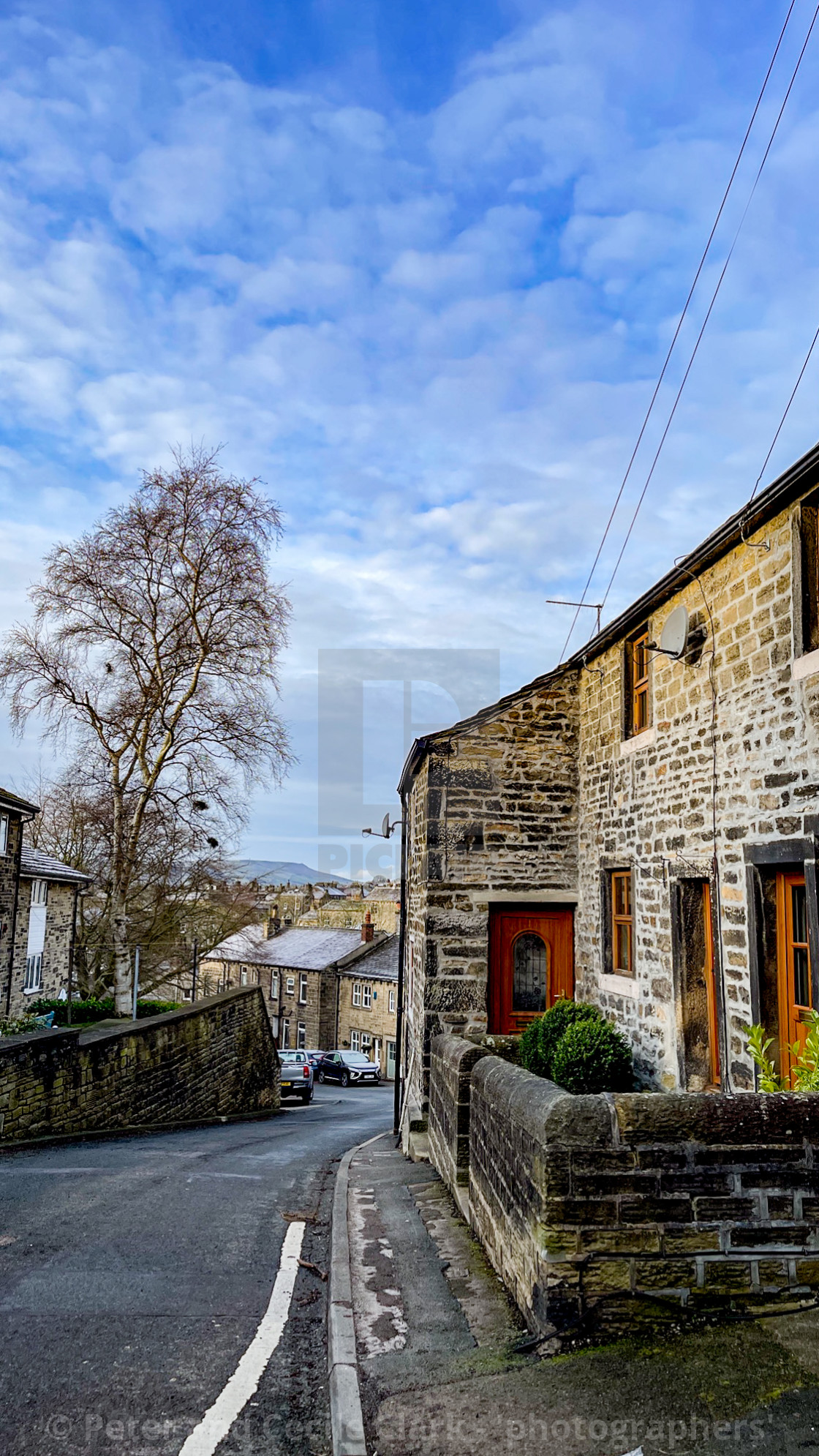 "Silsden Cottages, North Street, Cobbydale, Yorkshire, England." stock image