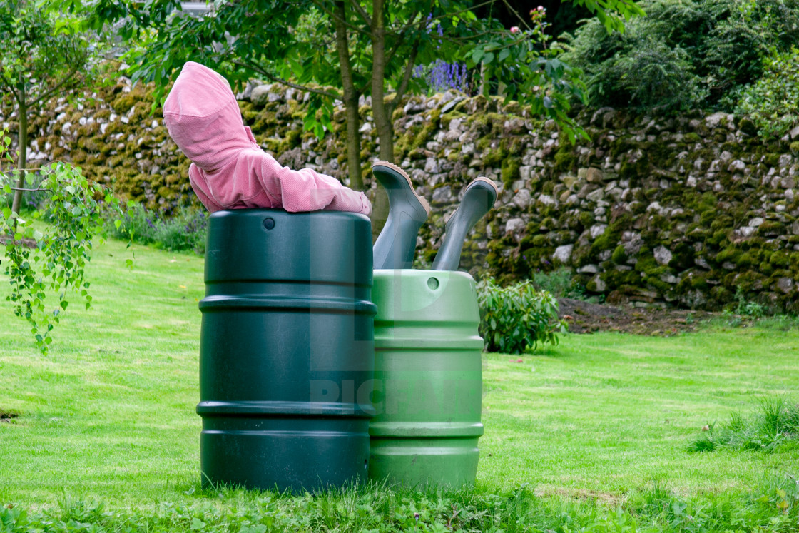 "Kettlewell Scarecrow Festival and Trail, Yorkshire Dales, England." stock image