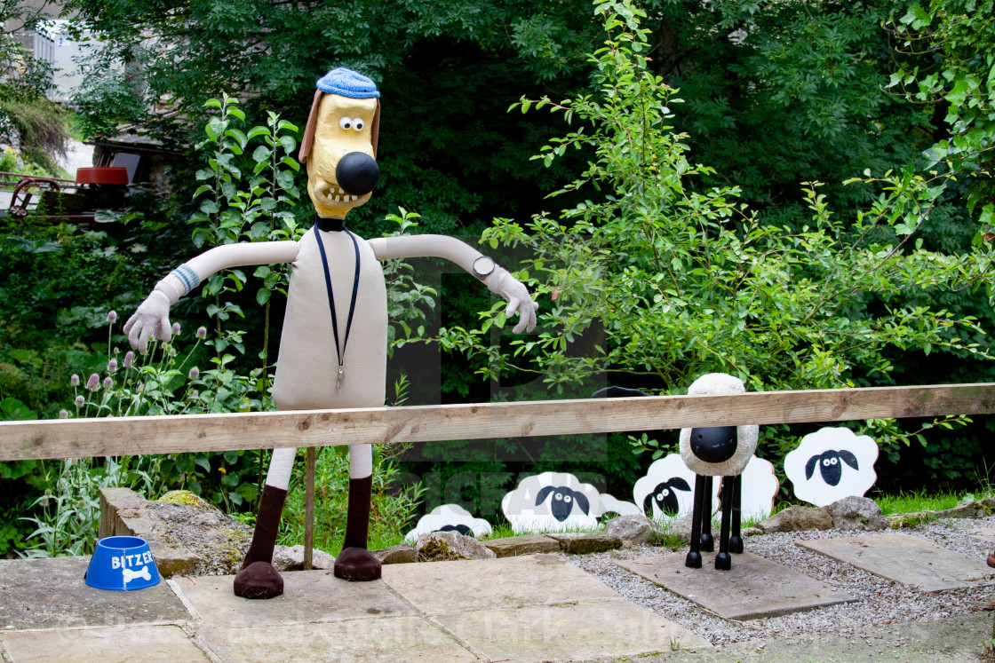 "Kettlewell Scarecrow Festival and Trail, Bitzer. Yorkshire Dales, England." stock image