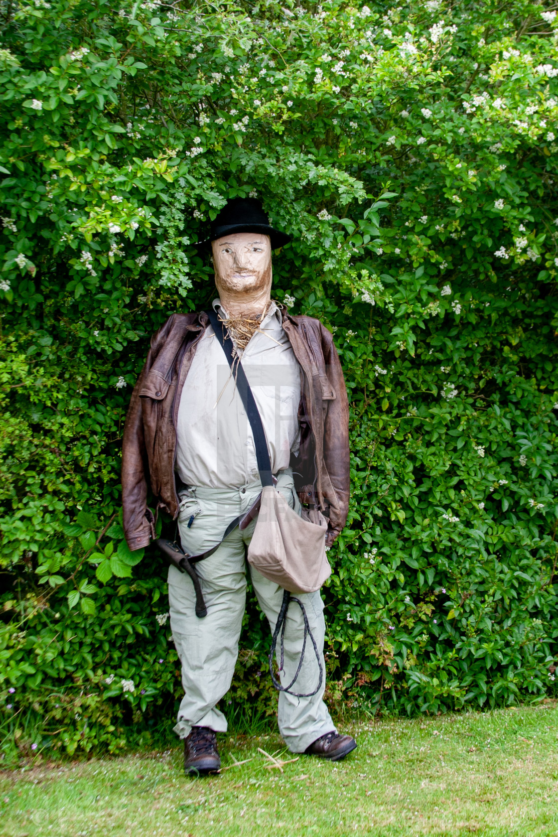 "Kettlewell Scarecrow Festival and Trail, Indiana Jones. Yorkshire Dales, England." stock image