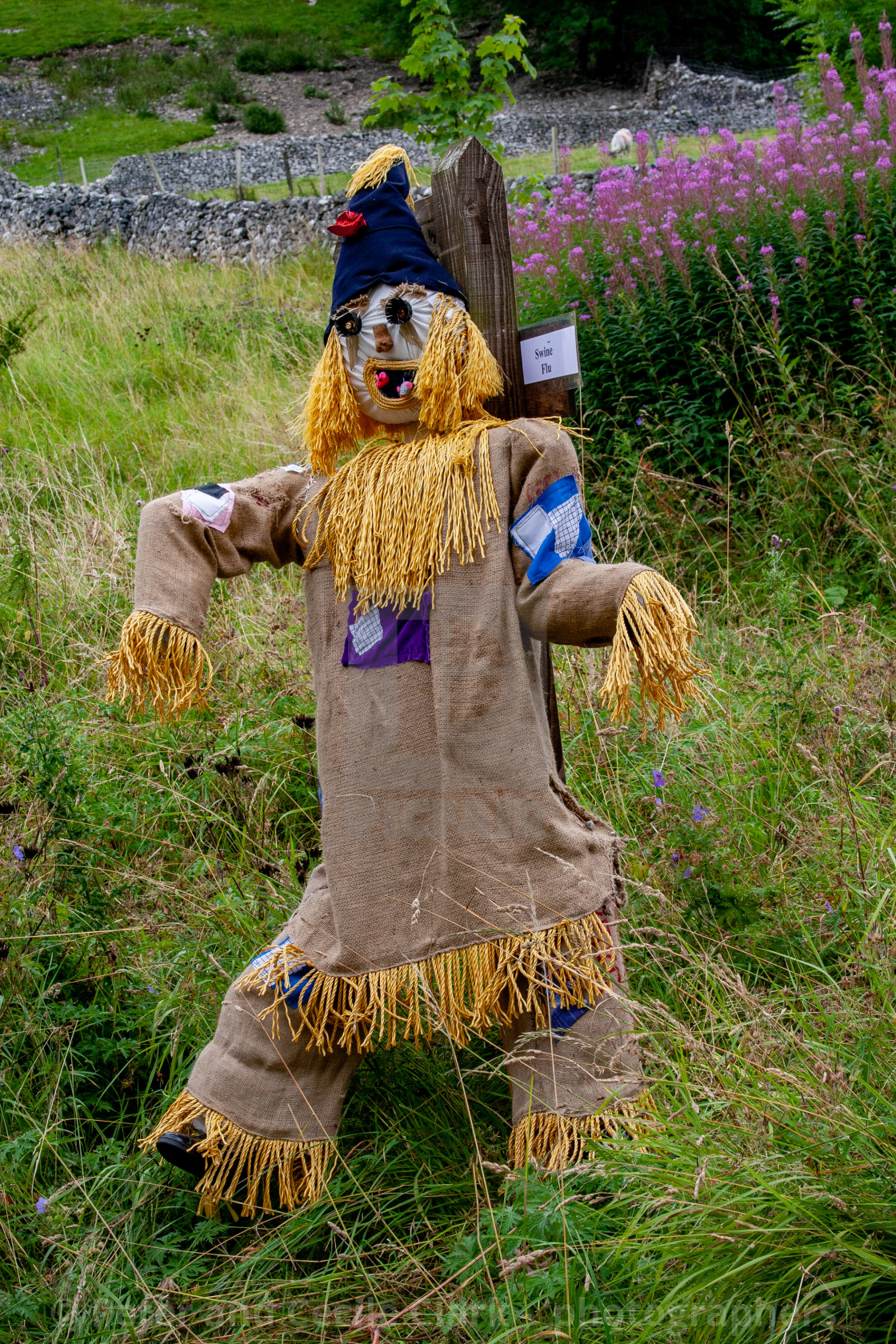 "Kettlewell Scarecrow Festival and Trail. Worzel Gummidge. Yorkshire Dales, England." stock image