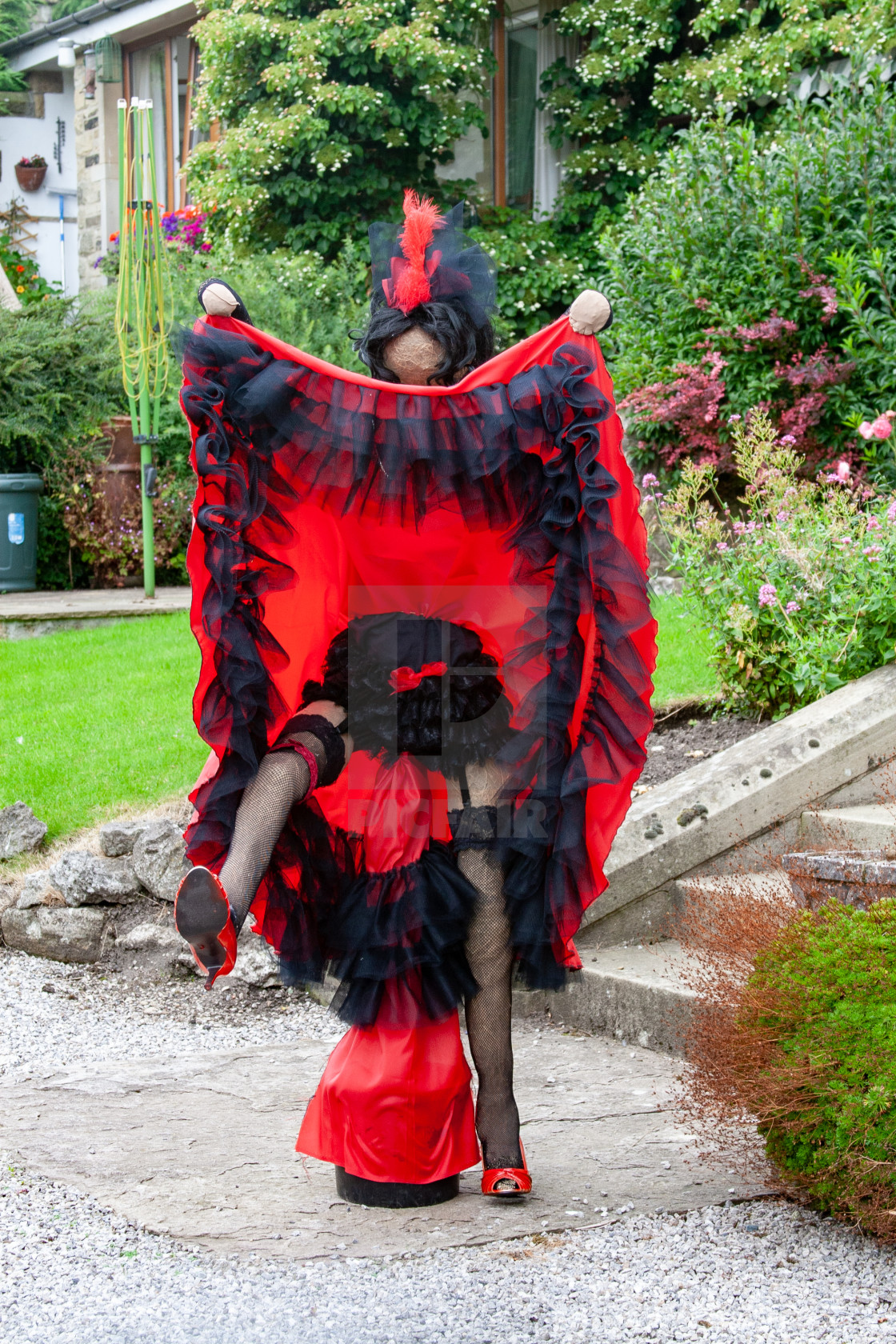 "Kettlewell Scarecrow Festival and Trail, Can Can Dance, Yorkshire Dales, England." stock image