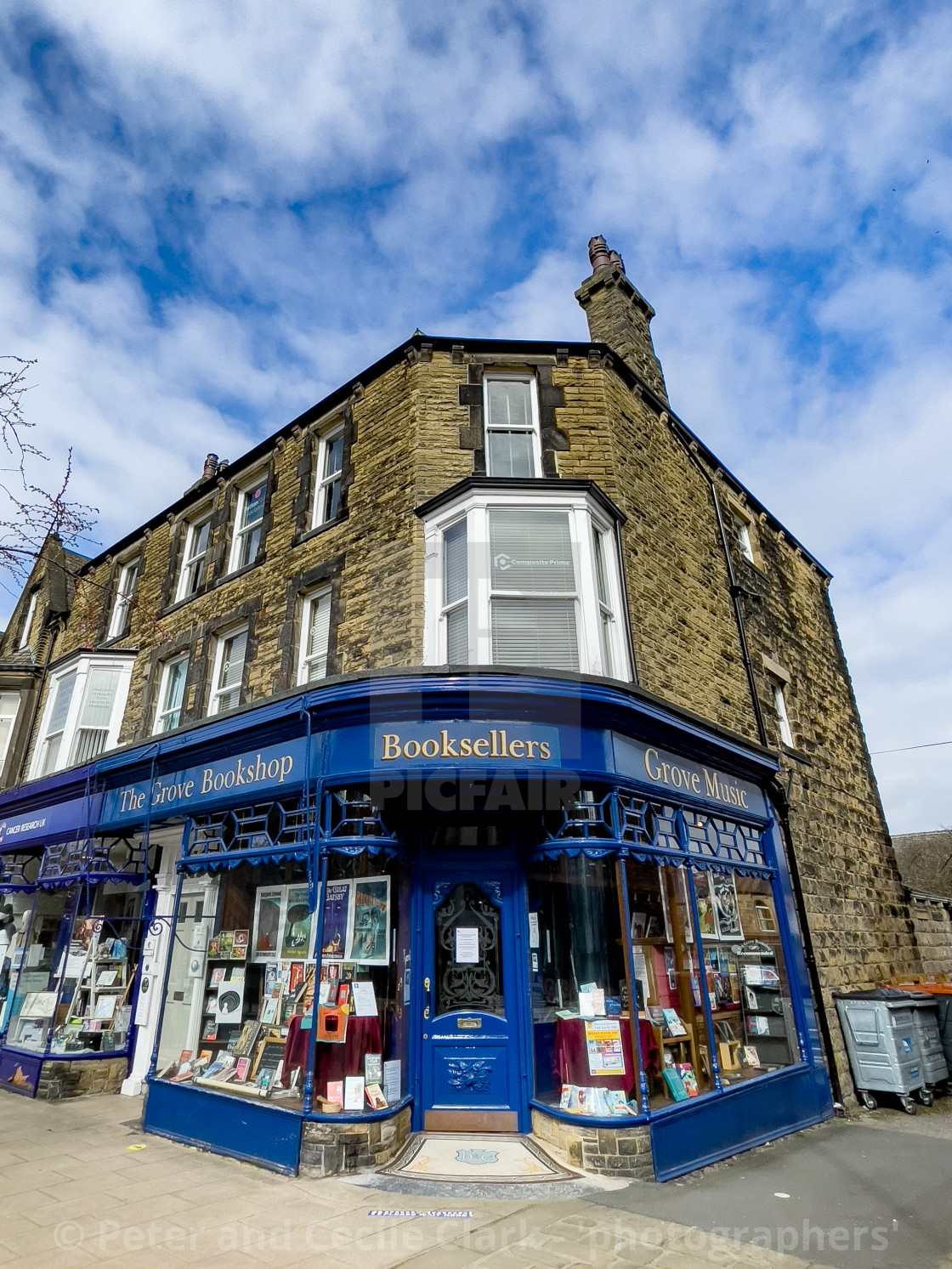 "The Grove Bookshop, Ilkley, Yorkshire, England." stock image