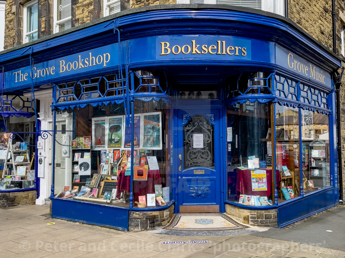 "The Grove Bookshop, Ilkley, Yorkshire, England." stock image