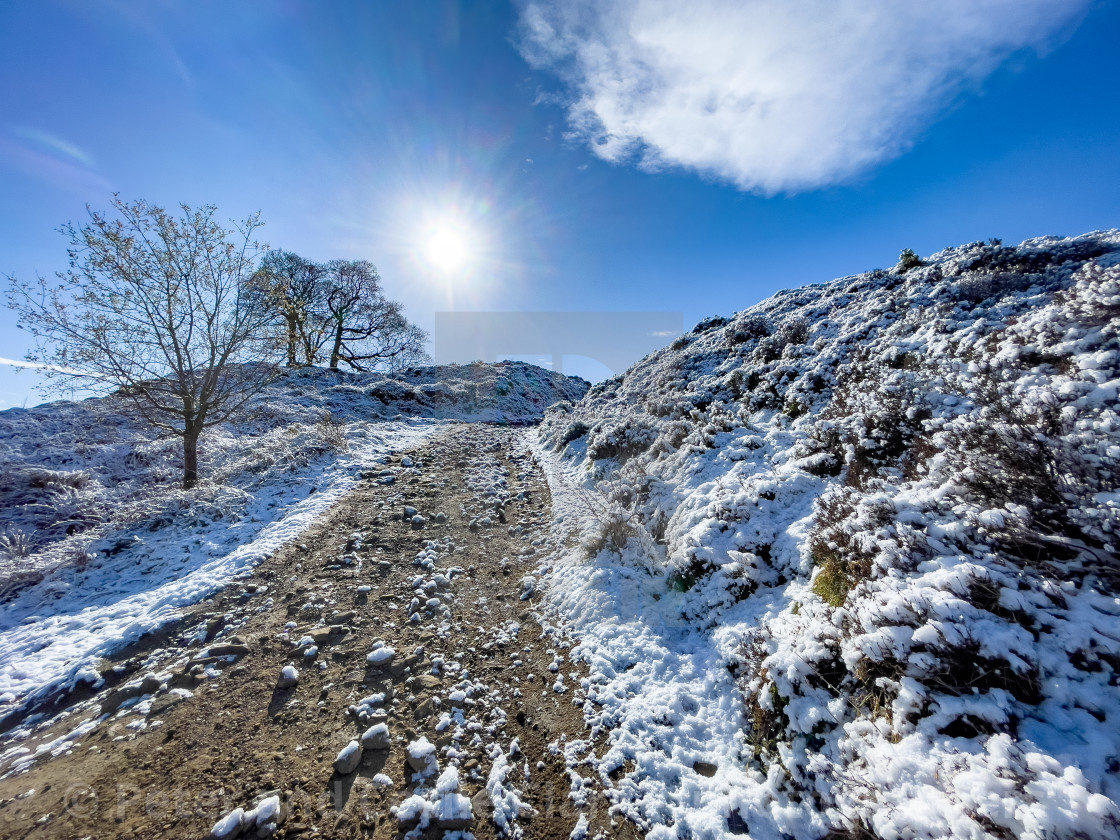 "Path, Trail over Ilkley Moor" stock image