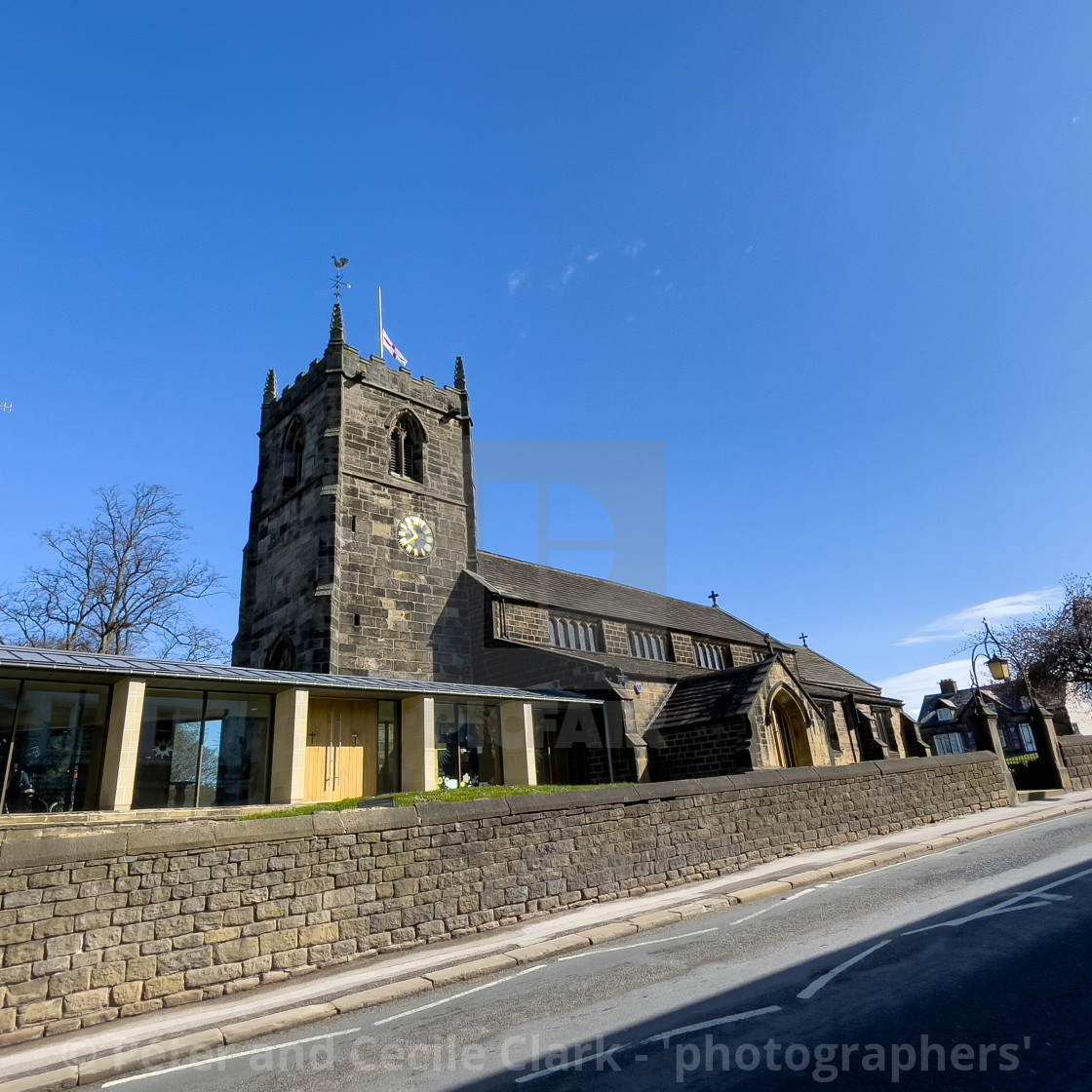 "All Saints Parish Church, Ilkley, Yorkshire." stock image