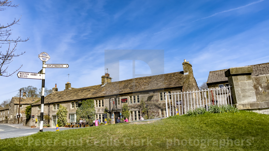 "Red Lion Hotel, Burnsall, Yorkshire Dales, UK" stock image