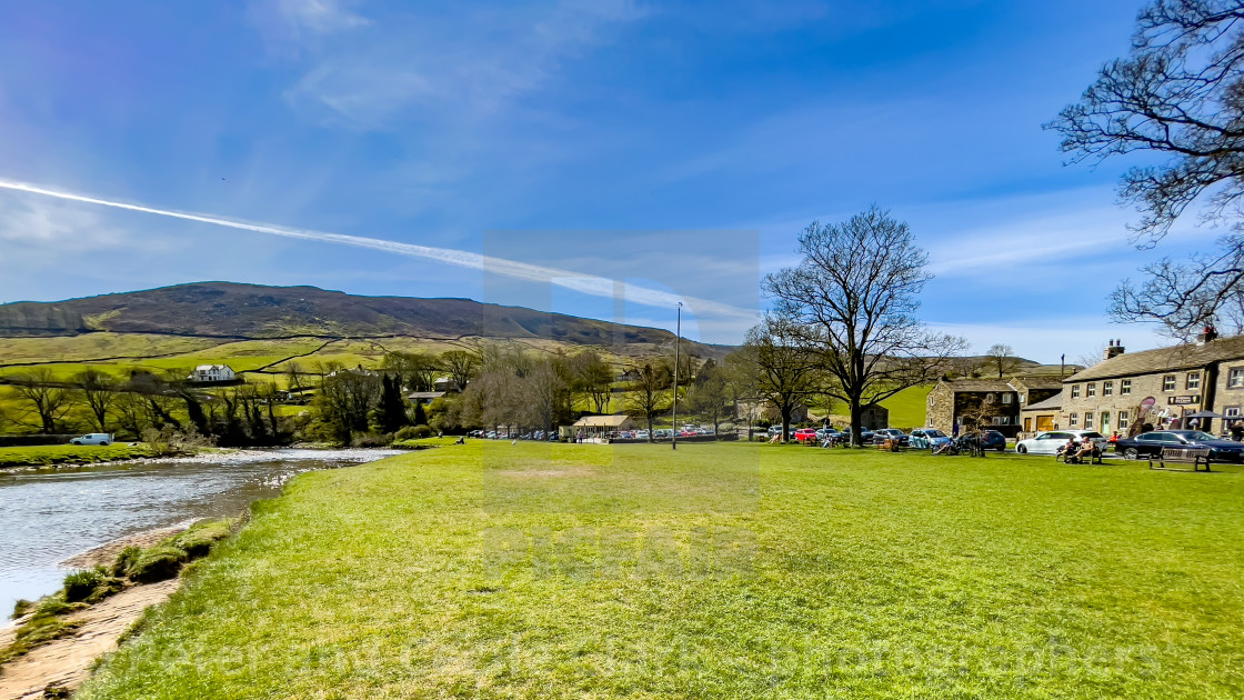 "The Village Green, Burnsall, Yorkshire Dales, England," stock image