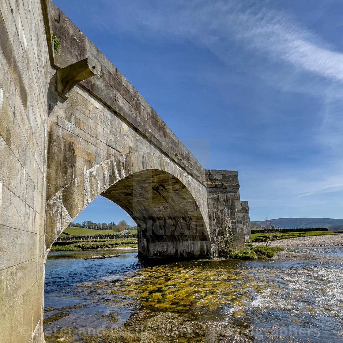 "Burnsall Bridge over the River Wharfe, Yorkshire Dales, England." stock image