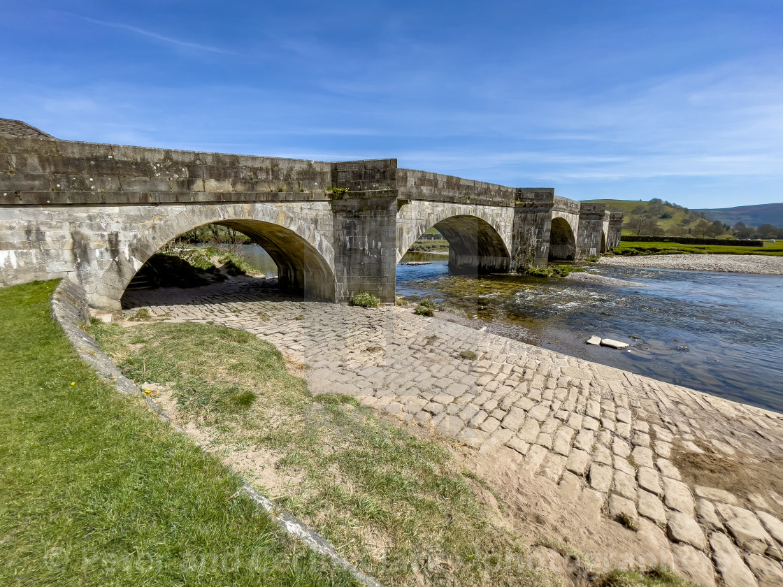 "Burnsall Bridge over the River Wharfe, Yorkshire Dales, England." stock image