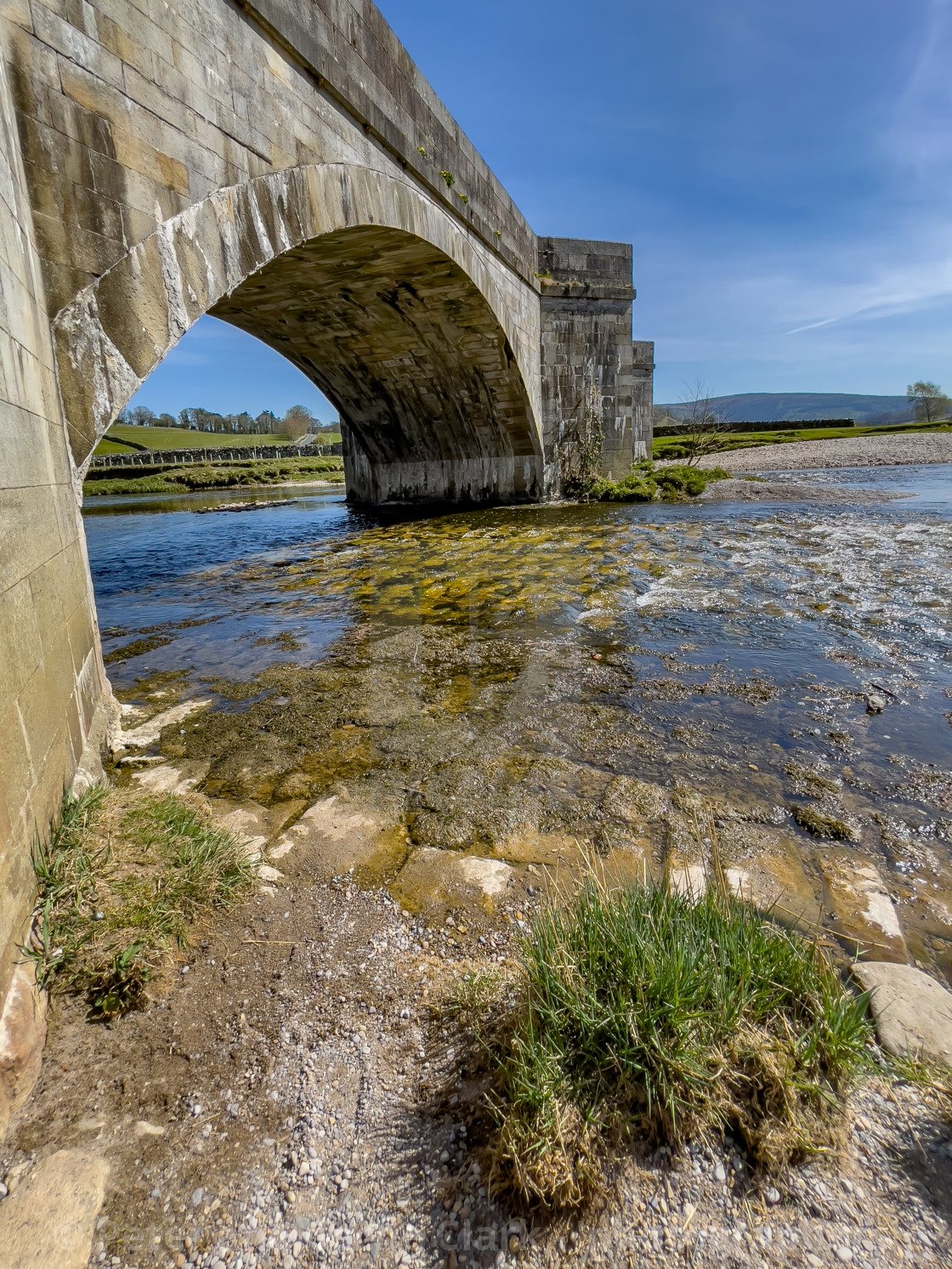 "Burnsall Bridge over the River Wharfe, Yorkshire Dales, England." stock image