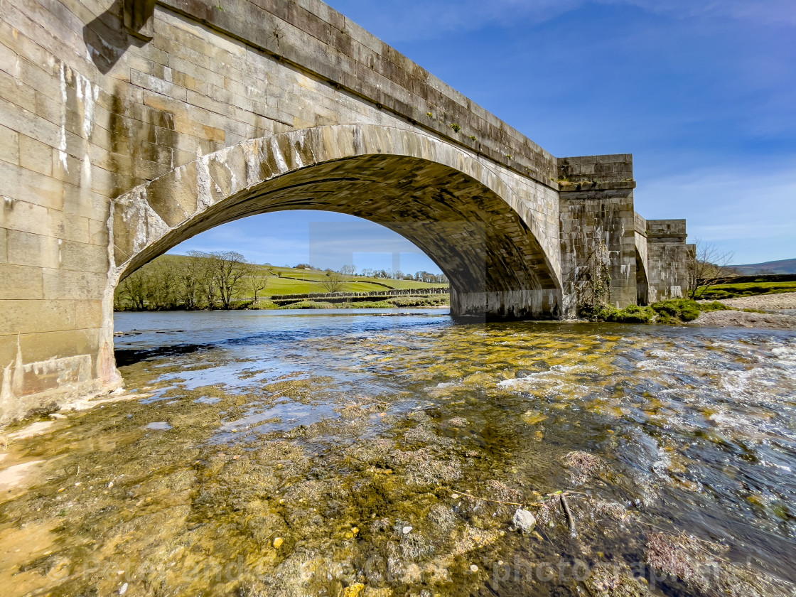 "Burnsall Bridge over the River Wharfe, Yorkshire Dales, England." stock image