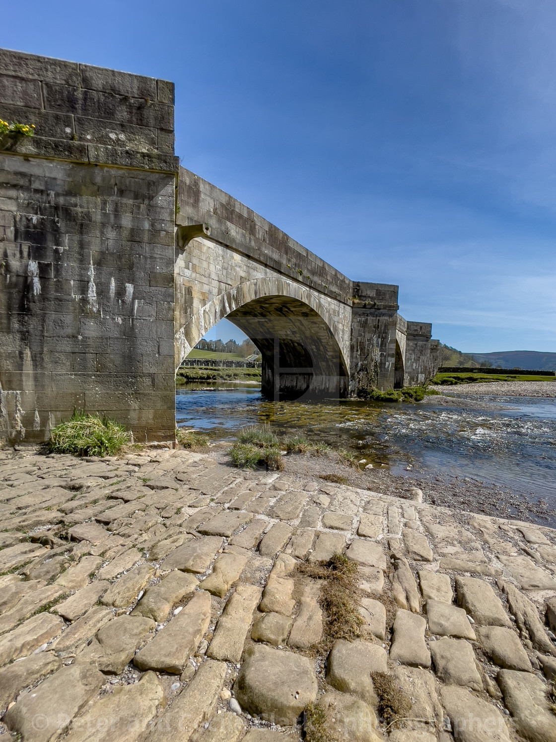 "Burnsall Bridge over the River Wharfe, Yorkshire Dales, England." stock image