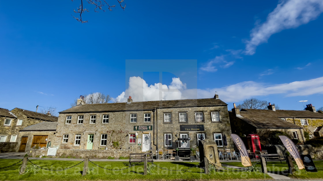 "Wharfe View Tea Room, Burnsall, Yorkshire Dales." stock image