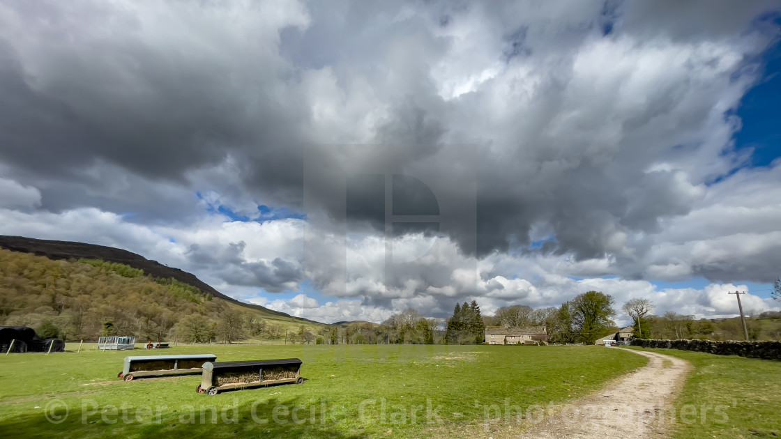 "Dales Way Walk, Woodhouse Lane, Near Burnsall, Yorkshire." stock image