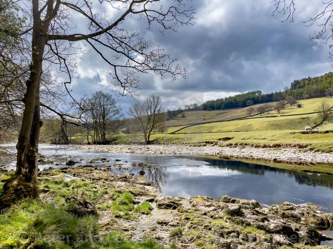 "River Wharfe near Burnsall, Yorkshire Dales." stock image