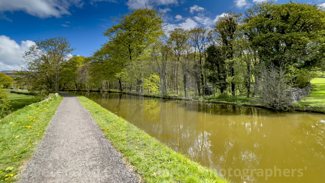 "Canal, Leeds Liverpool Canal, Near Silsden, Yorkshire." stock image