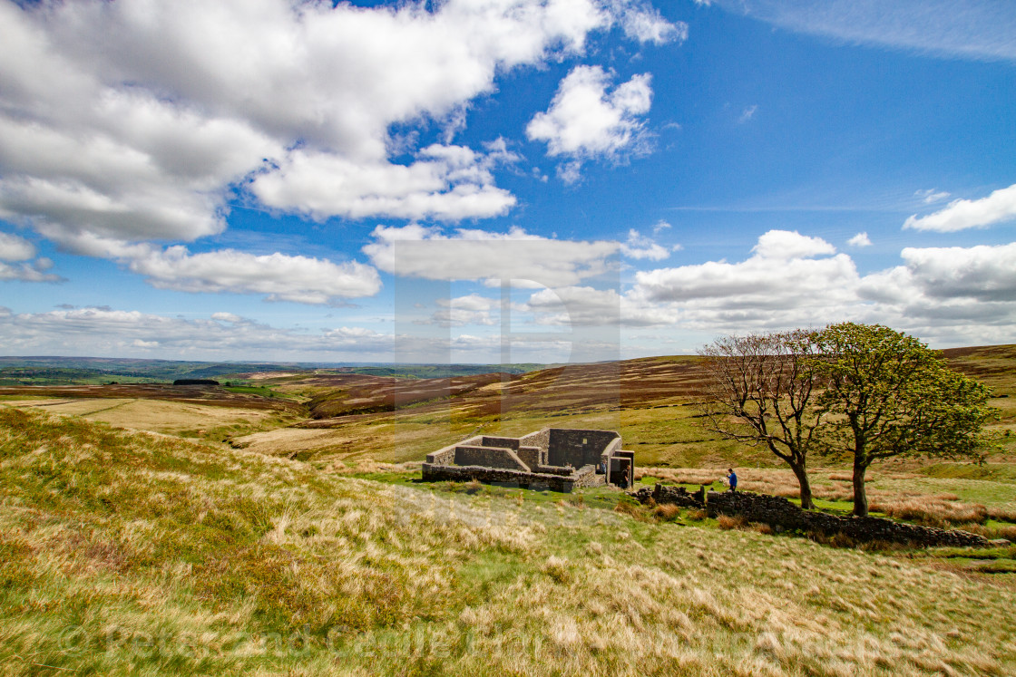 "Bronte Country, Top Withens, a Derelict Farmhouse." by Peter and Cecile Clark - 'photographers' - $25.27 "Bronte Country, Top Withens, a Derelict Farmhouse." stock image