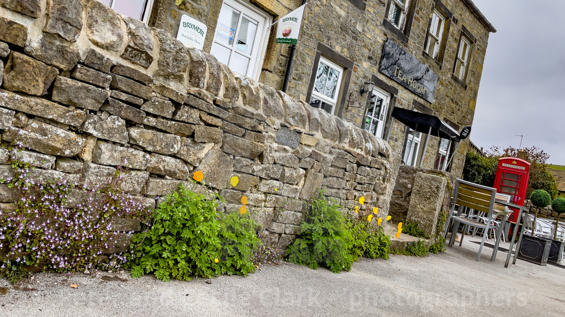 "Yorkshire Dales Cottage Shops, Burnsall." stock image