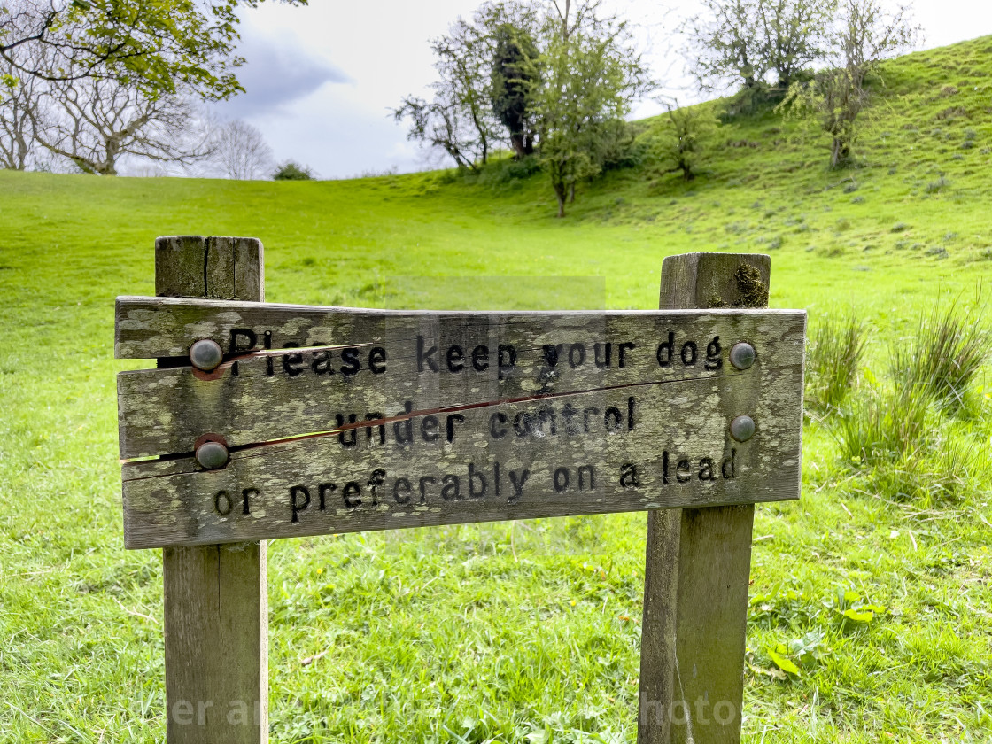 "Dog Control Sign in Yorkshire Dales," by Peter and Cecile Clark - 'photographers' - $25.17 "Dog Control Sign in Yorkshire Dales," stock image