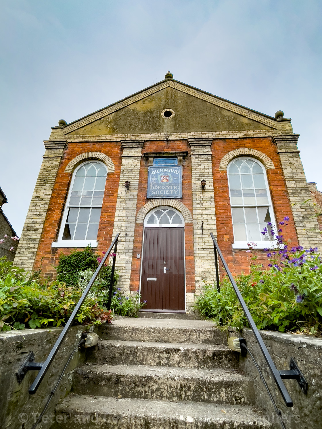 "Richmond Operatic Society Entrance, Yorkshire." stock image