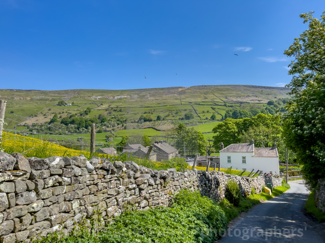 "White House, Fremington Edge, Reeth, Swaledale." stock image