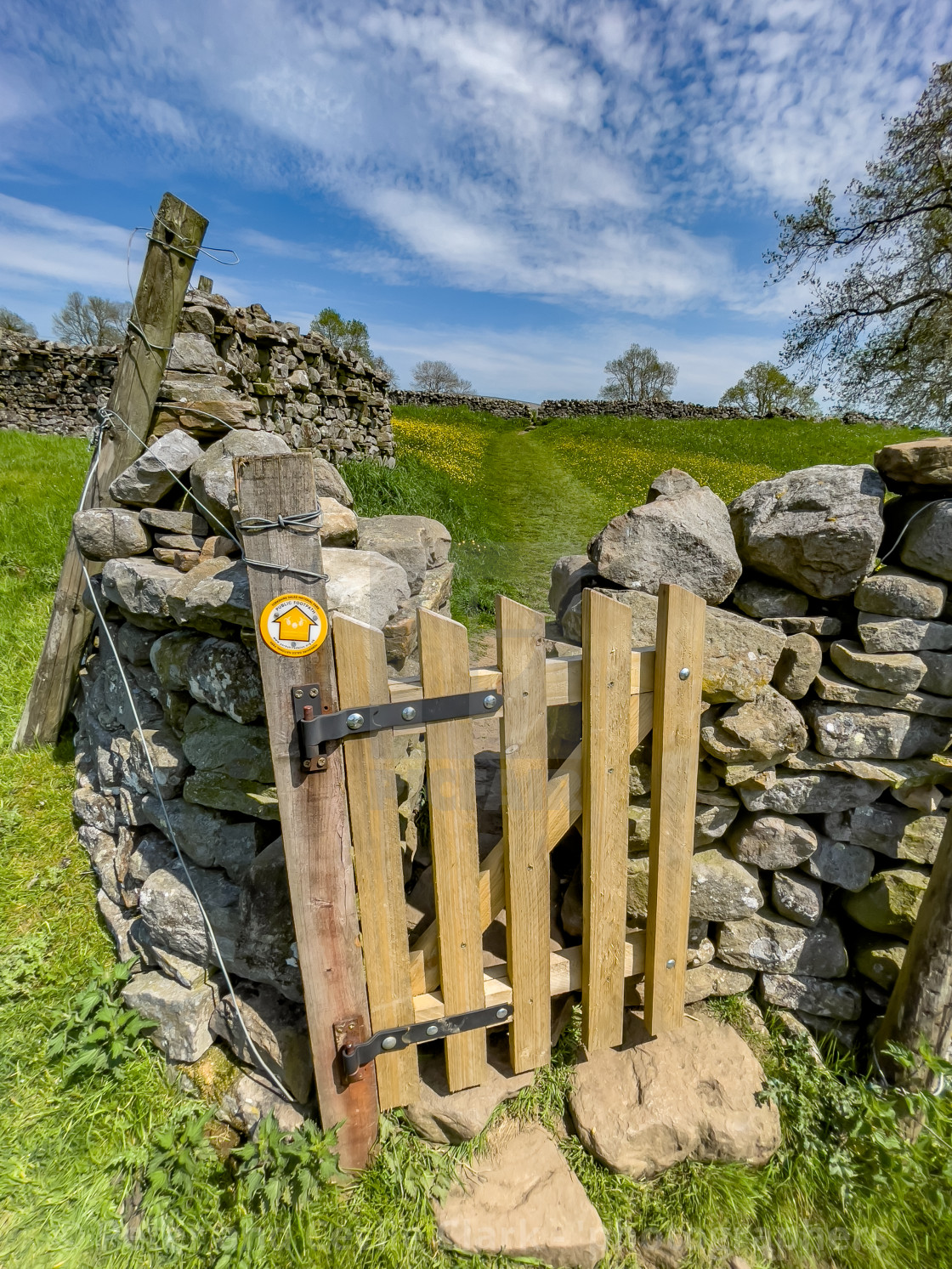 "Public Footpath Stile with Gate, Reeth, Swaledale." stock image