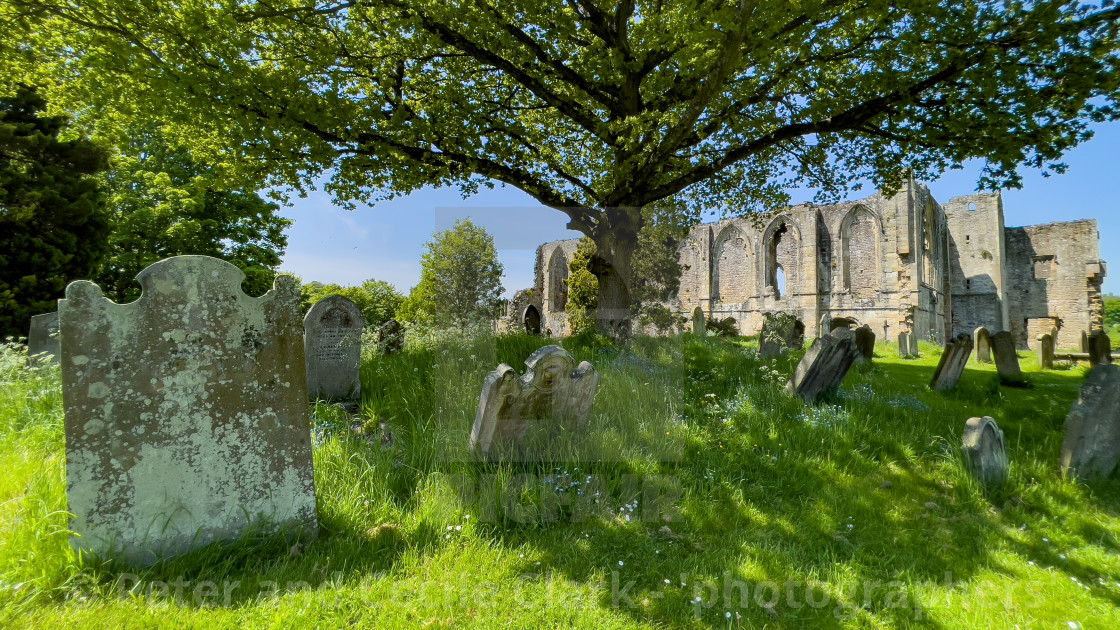 "Easby Abbey, Richmond, Historic Ruin." stock image