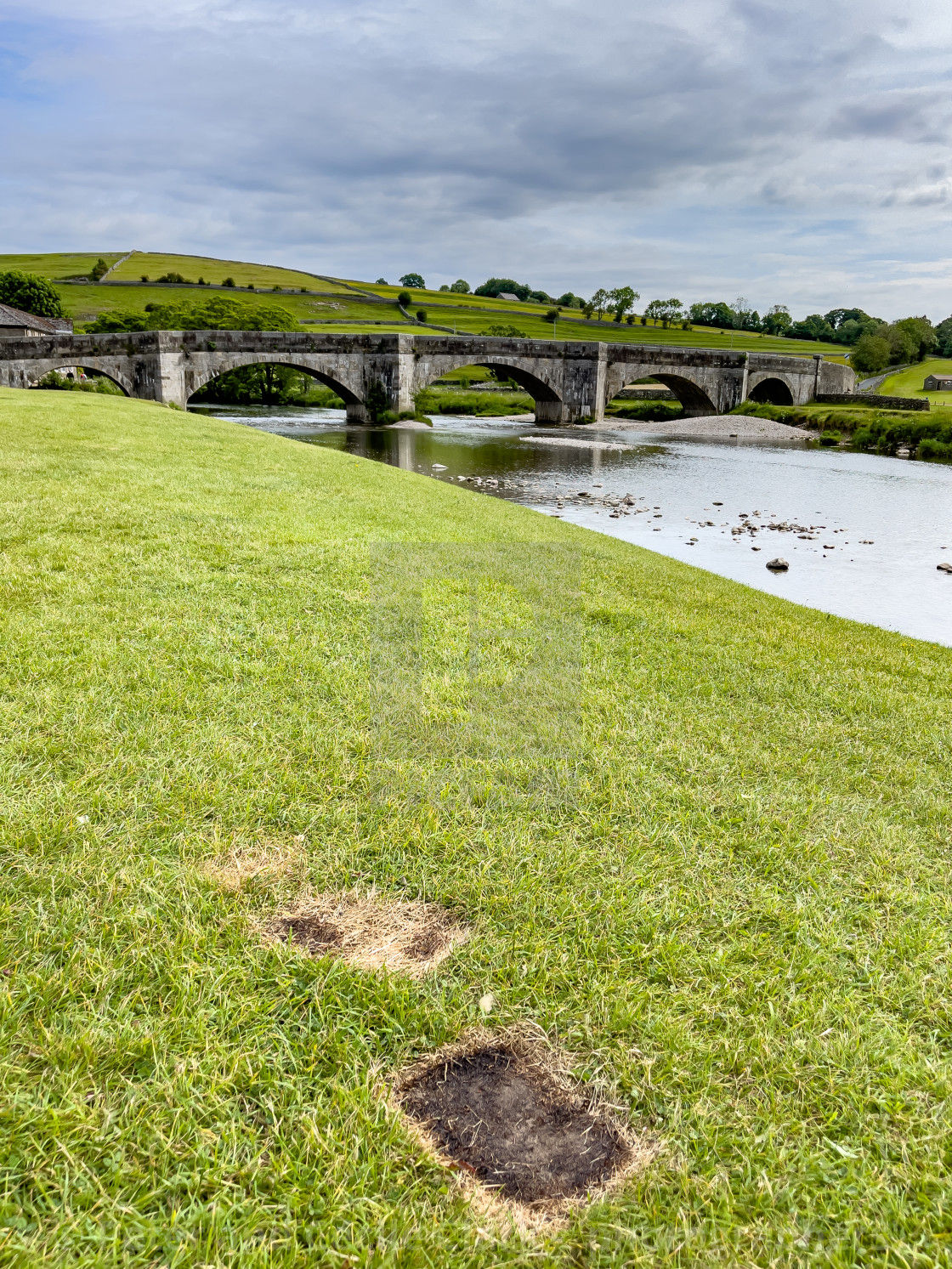 "Barbecue Grass Burn Damage, Burnsall Village" stock image