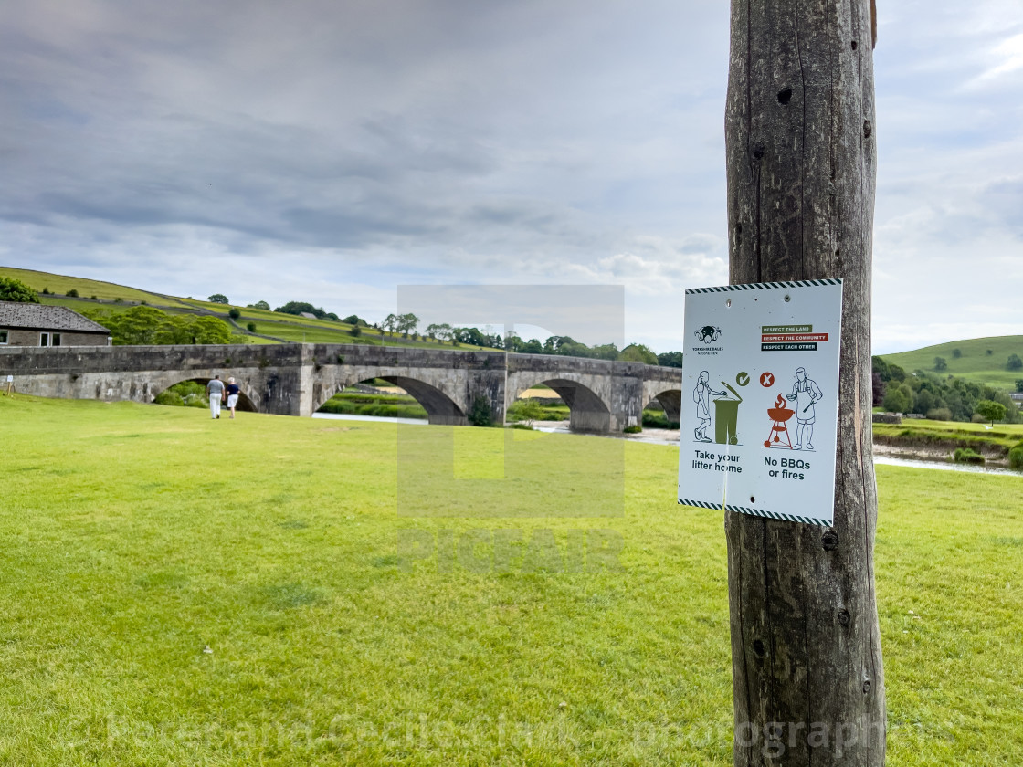 "No BBQs or Fires Warning Sign, Yorkshire Dales." stock image