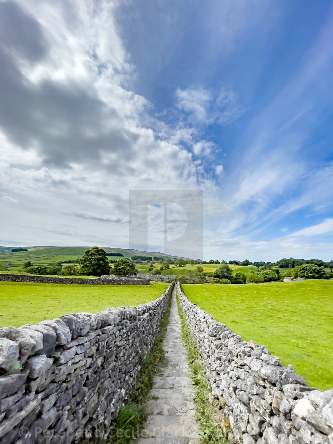 "Footpath, Grassington to Linton Falls and Linton Parish Church." stock image