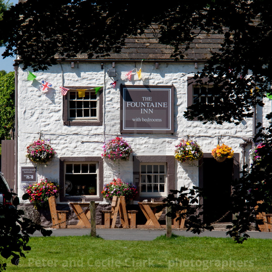 "Fountaine Inn, Linton in Craven, Yorkshire Dales." stock image