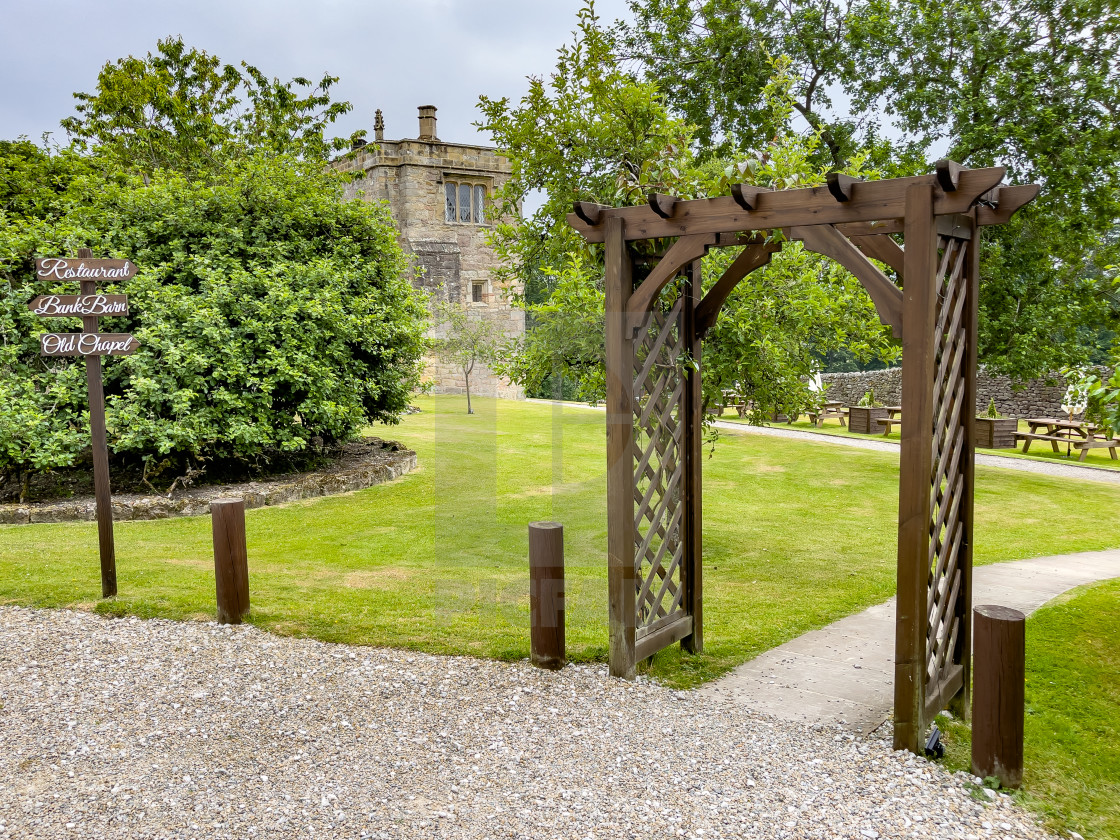 "The Old Chapel Entrance, Barden Tower." stock image