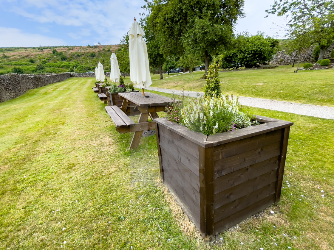 "Barden Tower, Garden at Chapel and Priest House." stock image