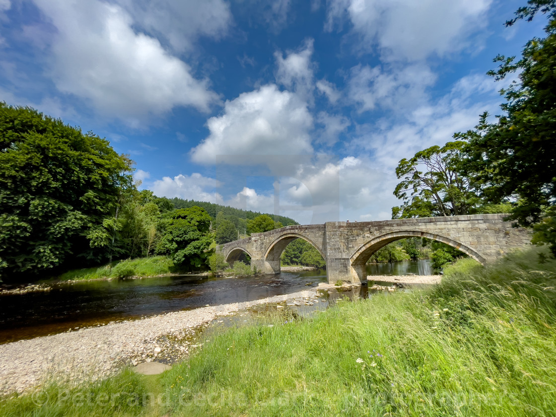 "Barden Bridge over the River Wharfe" stock image