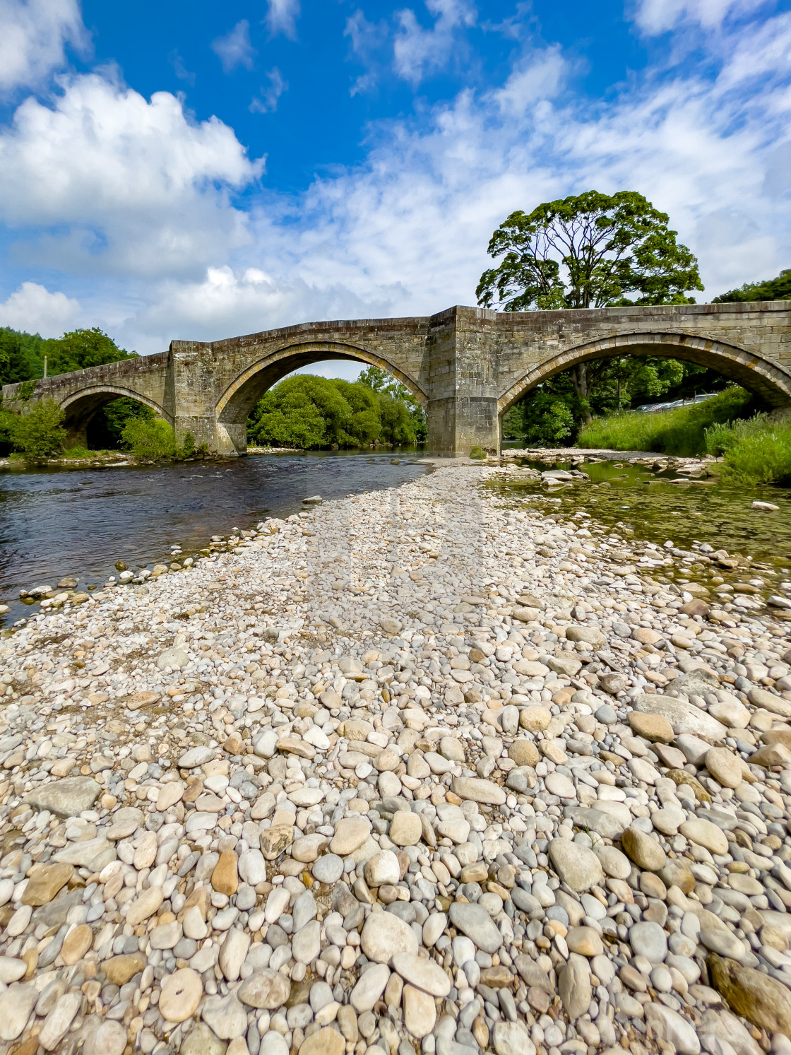 "Barden Bridge over the River Wharfe" stock image