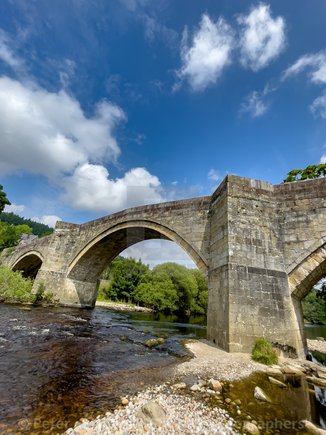 "Barden Bridge over the River Wharfe" stock image